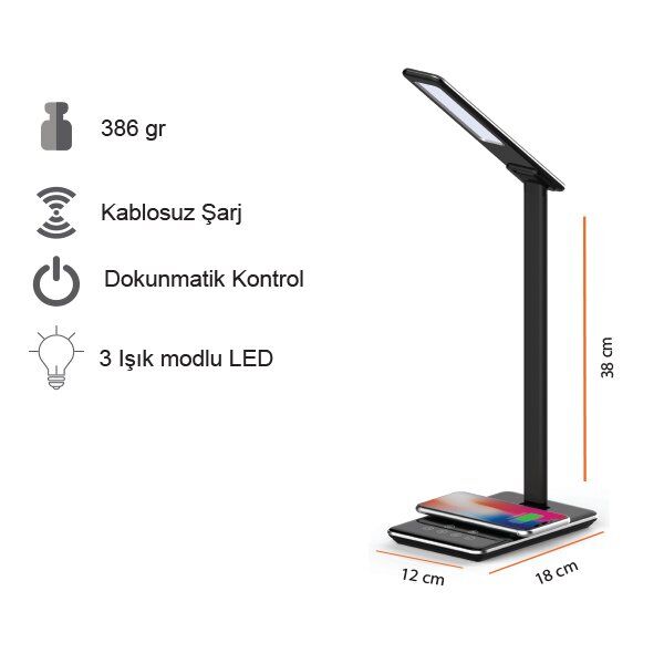 Logolu promosyon 20754 Owen Kablosuz Şarj W70 (LED Lamba)