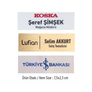 Logolu promosyon 30292 04 Yaka İsimliği C-D ( UV ve Süblüme Baskıya Uygun)