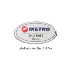 Logolu promosyon 30292 0L Yaka İsimliği L ( UV ve Süblüme Baskıya Uygun)