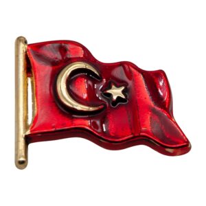 Logolu promosyon 5311 Türk Bayrağı Mineli Yaka Rozeti (İğneli)