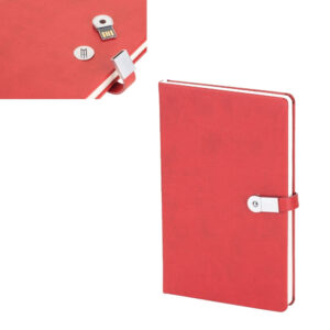 Logolu promosyon 6490 Termo Deri Kapaklı USB Bellekli Defter ( 13 x 21 cm )
