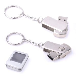 Logolu promosyon 7263-8GB 8 GB Döner Kapaklı Metal Anahtarlık USB Bellek