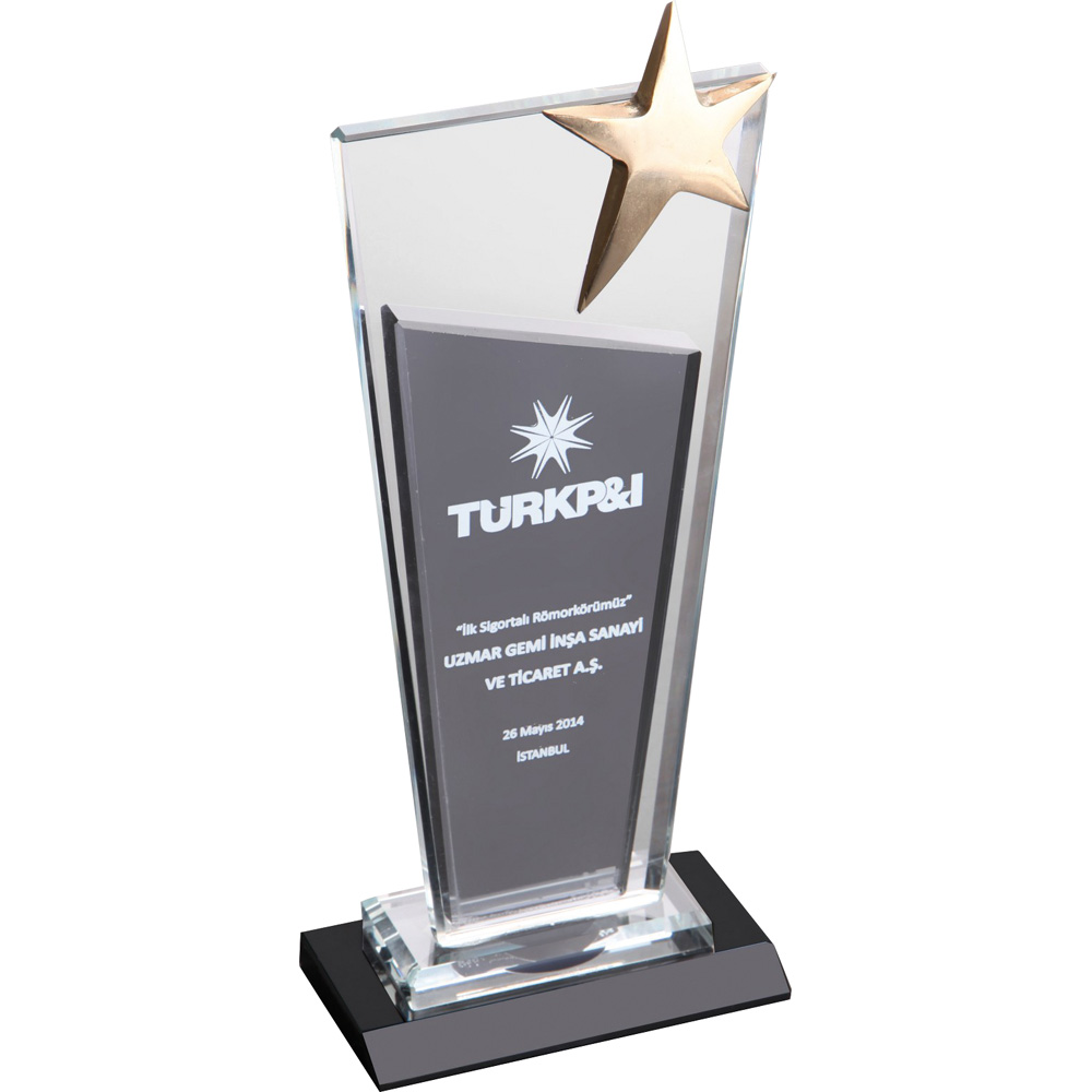 Logolu promosyon EKT-215 Kristal Plaket 11 x 26 cm