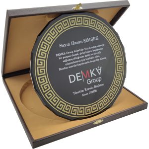 Logolu promosyon EKT-510 Kutulu Kristal Plaket 25 x 25 cm