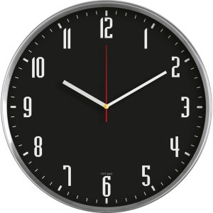 Logolu promosyon V30-935 Paslanmaz Metal Duvar Saati Ø 35 cm