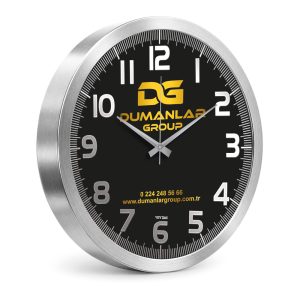 Logolu promosyon V30-970 Alüminyum Duvar Saati Ø 40 cm